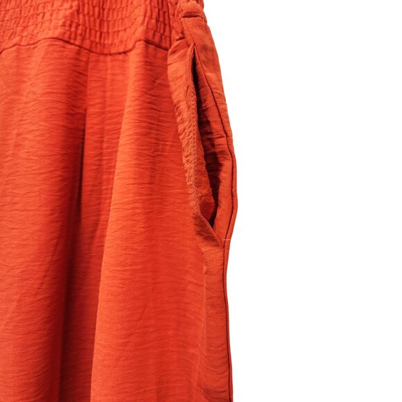 Womens Size 2XL Rust Wide-Leg Pants  Crinkle Texture - Picture 10 of 10